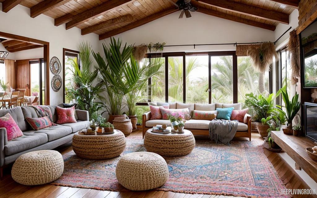 modern boho living room beautiful relaxed comfort