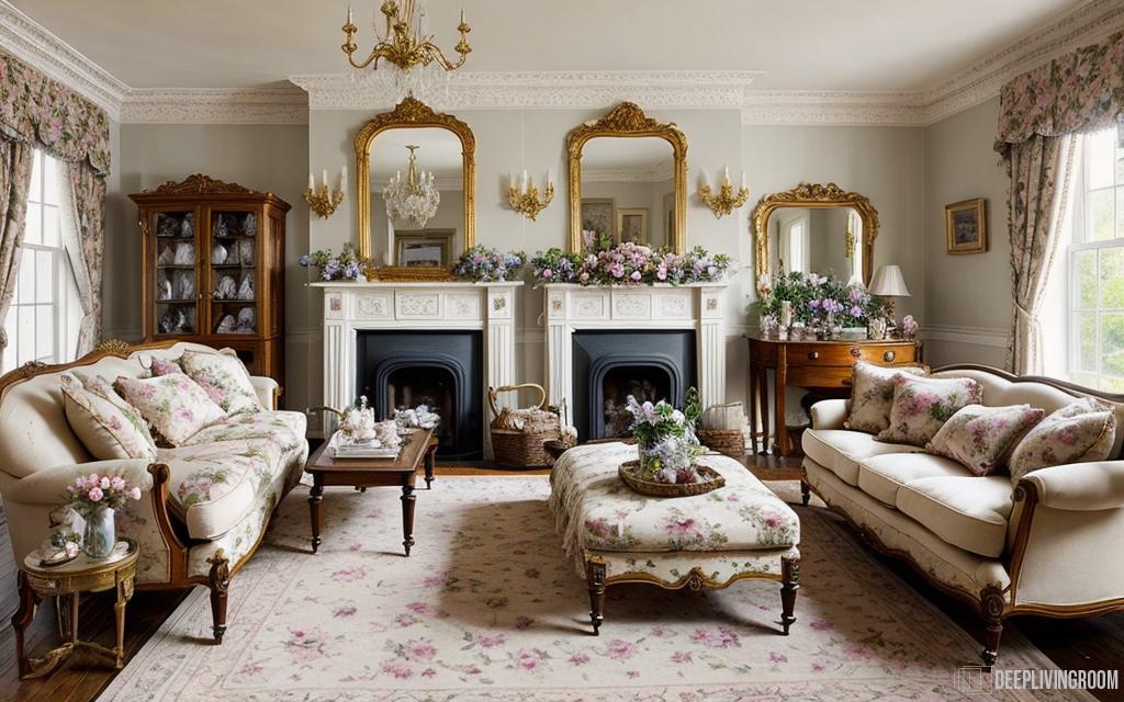 victorian living room with floral